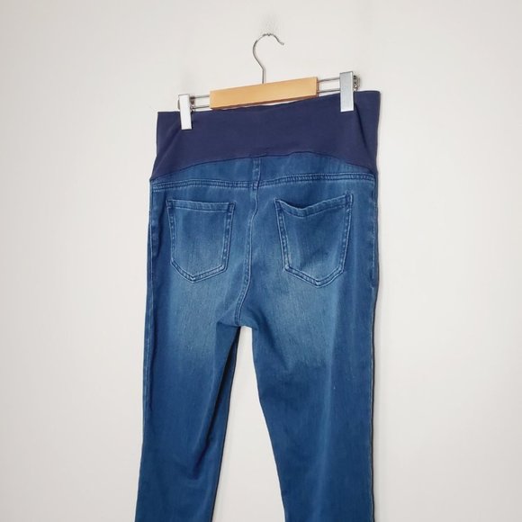 Paisley Sky Jeans Maternity Pregnancy Skinny Stretch Belly Support Blue M - Picture 6 of 10